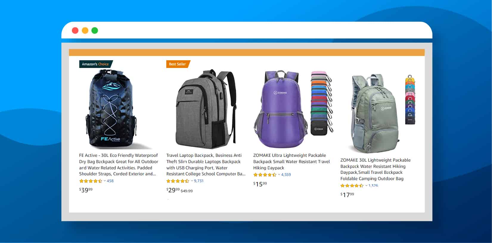 Small Amazon Screenshot Backpack Search