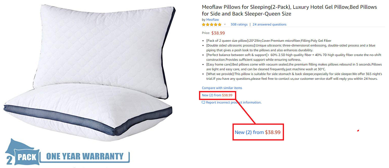 Amazon Pillow Purchase