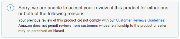 Amazon Review Ban